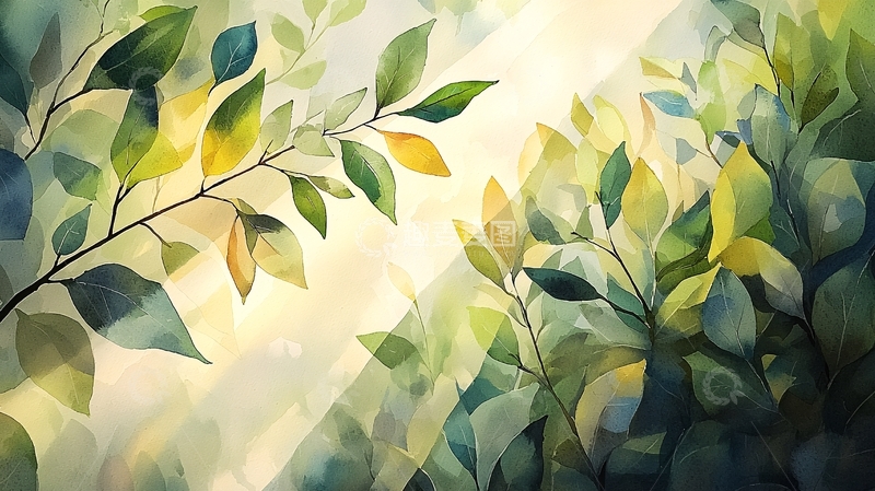 高清大图下载【趣麦麦图】阳光穿过树叶