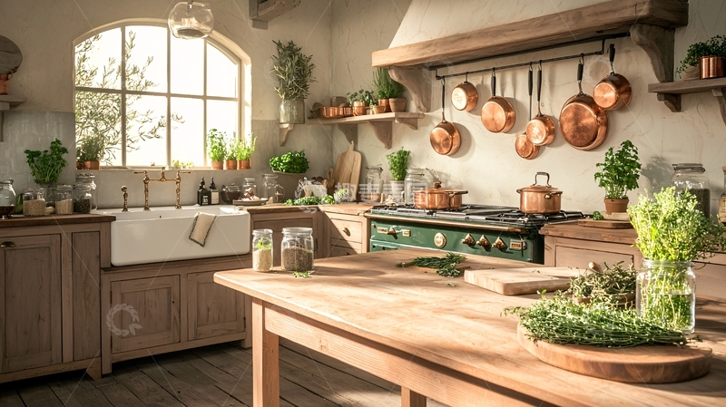 高清大图下载【趣麦麦图】温馨乡村风厨房
