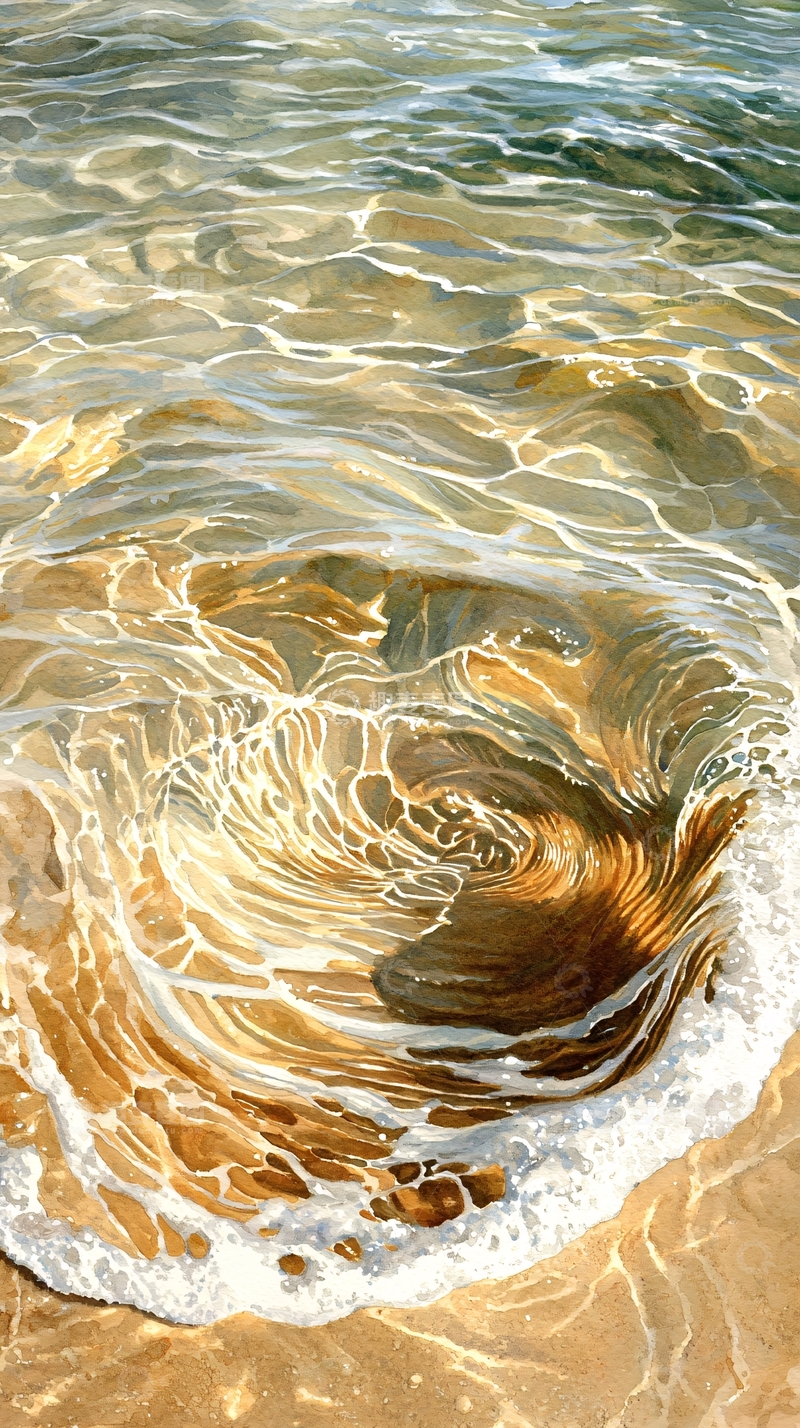 高清大图下载【趣麦麦图】清澈见底的海水波光粼粼