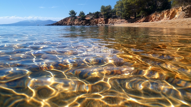 高清大图下载【趣麦麦图】清澈海水中阳光闪耀