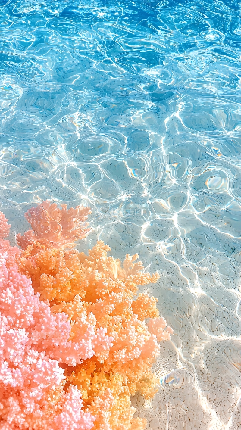 高清大图下载【趣麦麦图】清澈海水与珊瑚礁