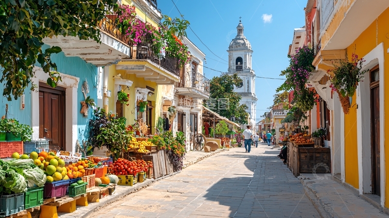 高清大图下载【趣麦麦图】色彩鲜艳的欧洲小镇