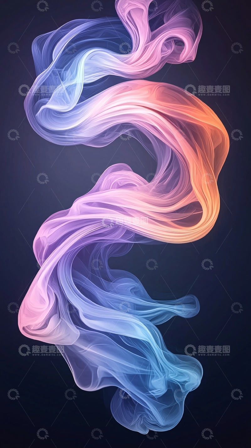 高清大图下载【趣麦麦图】彩色烟雾缠绕上升