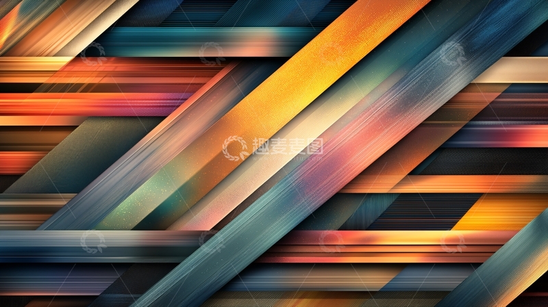 高清大图下载【趣麦麦图】彩色条纹交错抽象