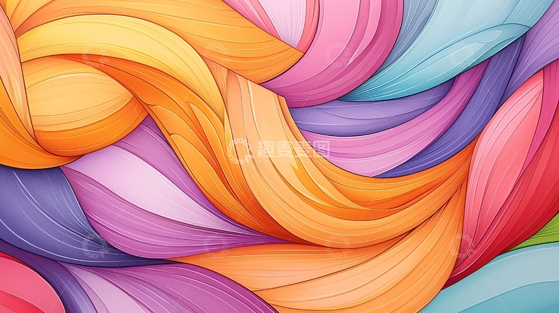 高清大图下载【趣麦麦图】彩色漩涡状抽象背景