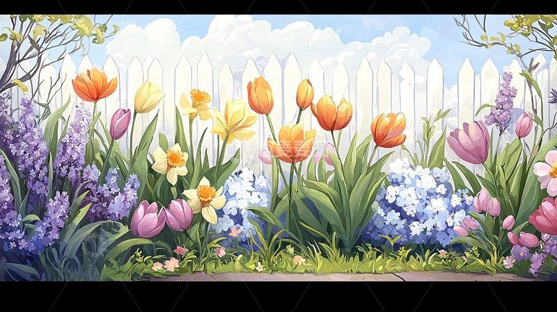 高清大图下载【趣麦麦图】鲜花盛开的花园