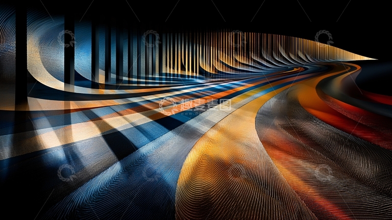 高清大图下载【趣麦麦图】色彩交织的抽象隧道