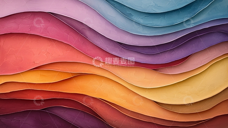 高清大图下载【趣麦麦图】彩色波浪纹理背景