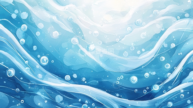 高清大图下载【趣麦麦图】清澈的蓝色水波荡漾