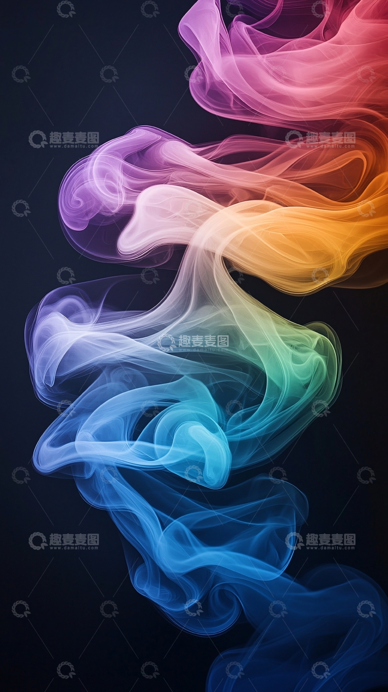 高清大图下载【趣麦麦图】彩色烟雾流动艺术