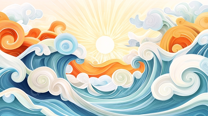 高清大图下载【趣麦麦图】-波涛汹涌的太阳海面