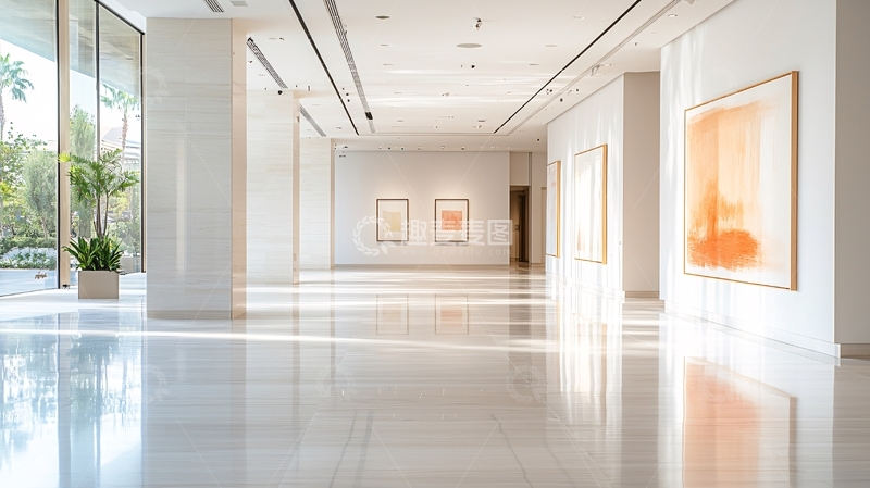高清大图下载【趣麦麦图】明亮现代艺术画廊空间