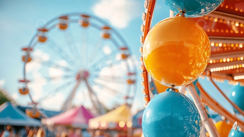 高清大图下载【趣麦麦图】游乐场摩天轮特写