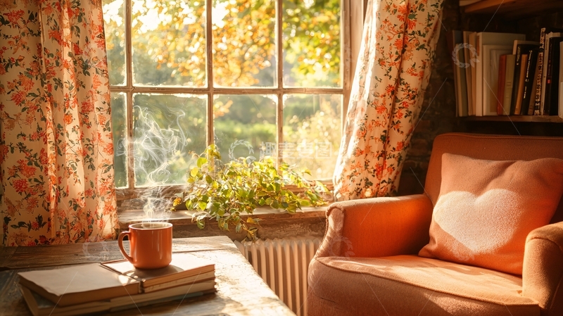 高清大图下载【趣麦麦图】温暖舒适的窗边一角