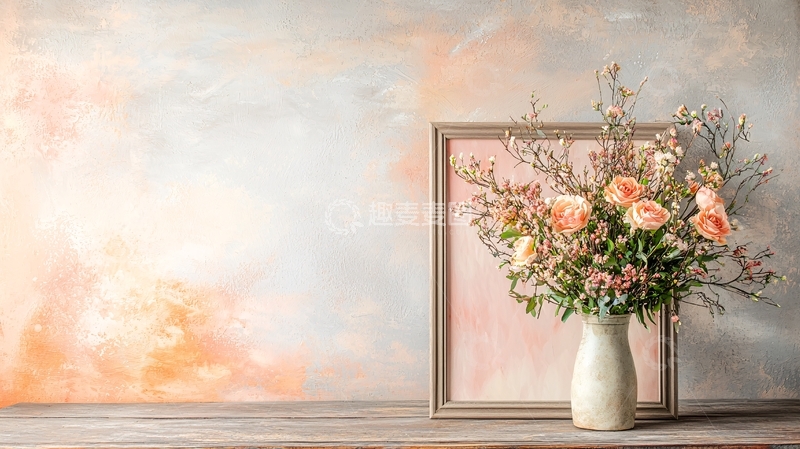 高清大图下载【趣麦麦图】花瓶里的柔美花束