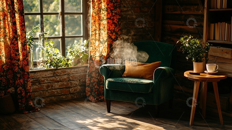 高清大图下载【趣麦麦图】阳光透过窗户的房间