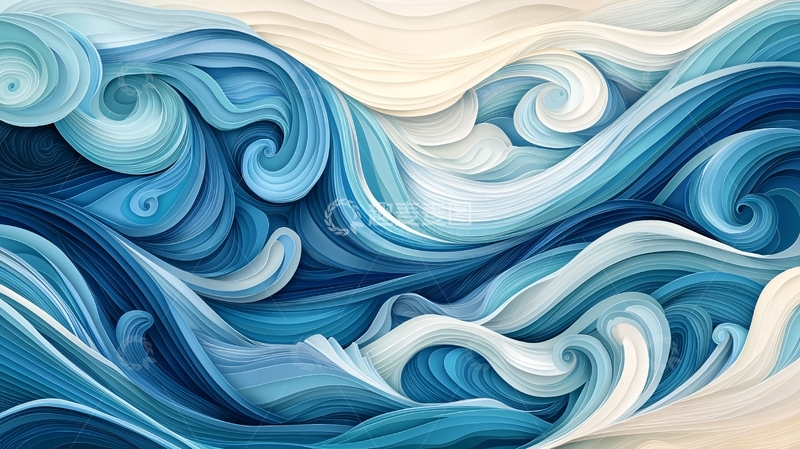 高清大图下载【趣麦麦图】蓝色水波纹理背景