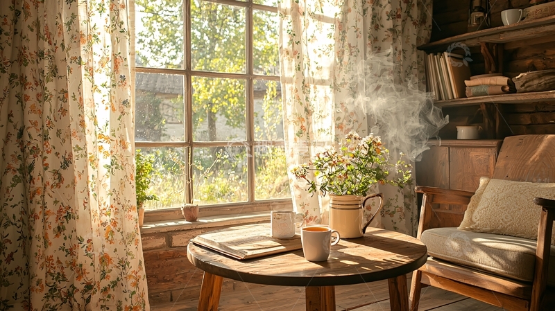 高清大图下载【趣麦麦图】窗边阳光洒进房间