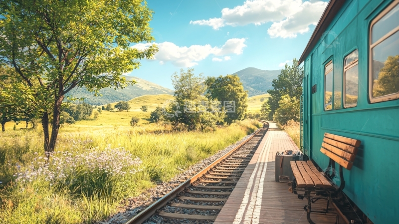 高清大图下载【趣麦麦图】田园风光火车之旅