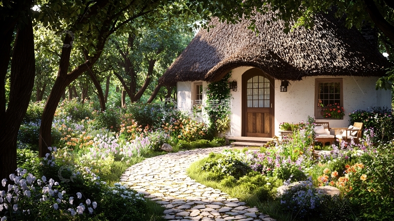 高清大图下载【趣麦麦图】林中小屋高清图片