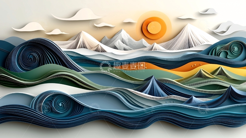 高清大图下载【趣麦麦图】纸艺风景高清图片