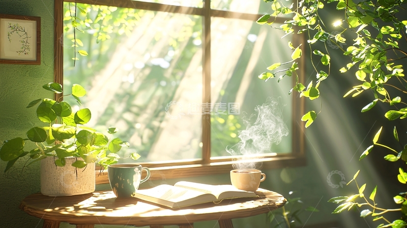 高清大图下载【趣麦麦图】阳光透过窗户照亮房间