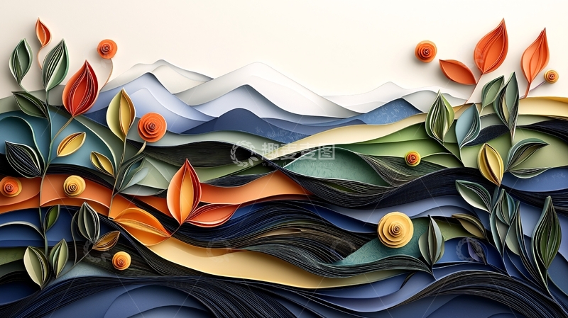 高清大图下载【趣麦麦图】纸艺风景画高清图片