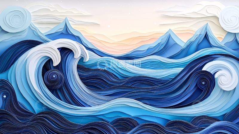 高清大图下载【趣麦麦图】波涛汹涌的海浪艺术