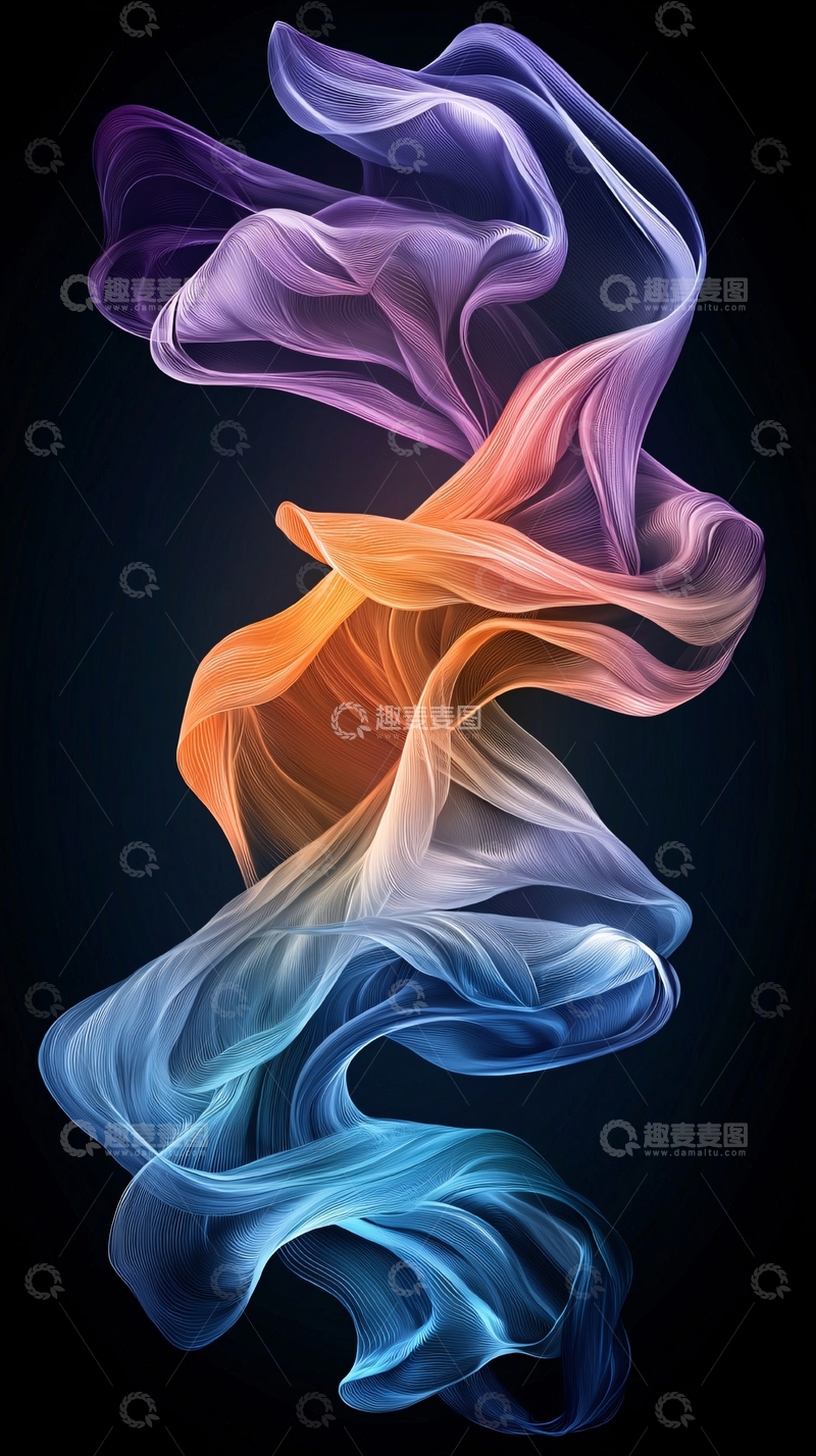 高清大图下载【趣麦麦图】彩色烟雾抽象艺术背景