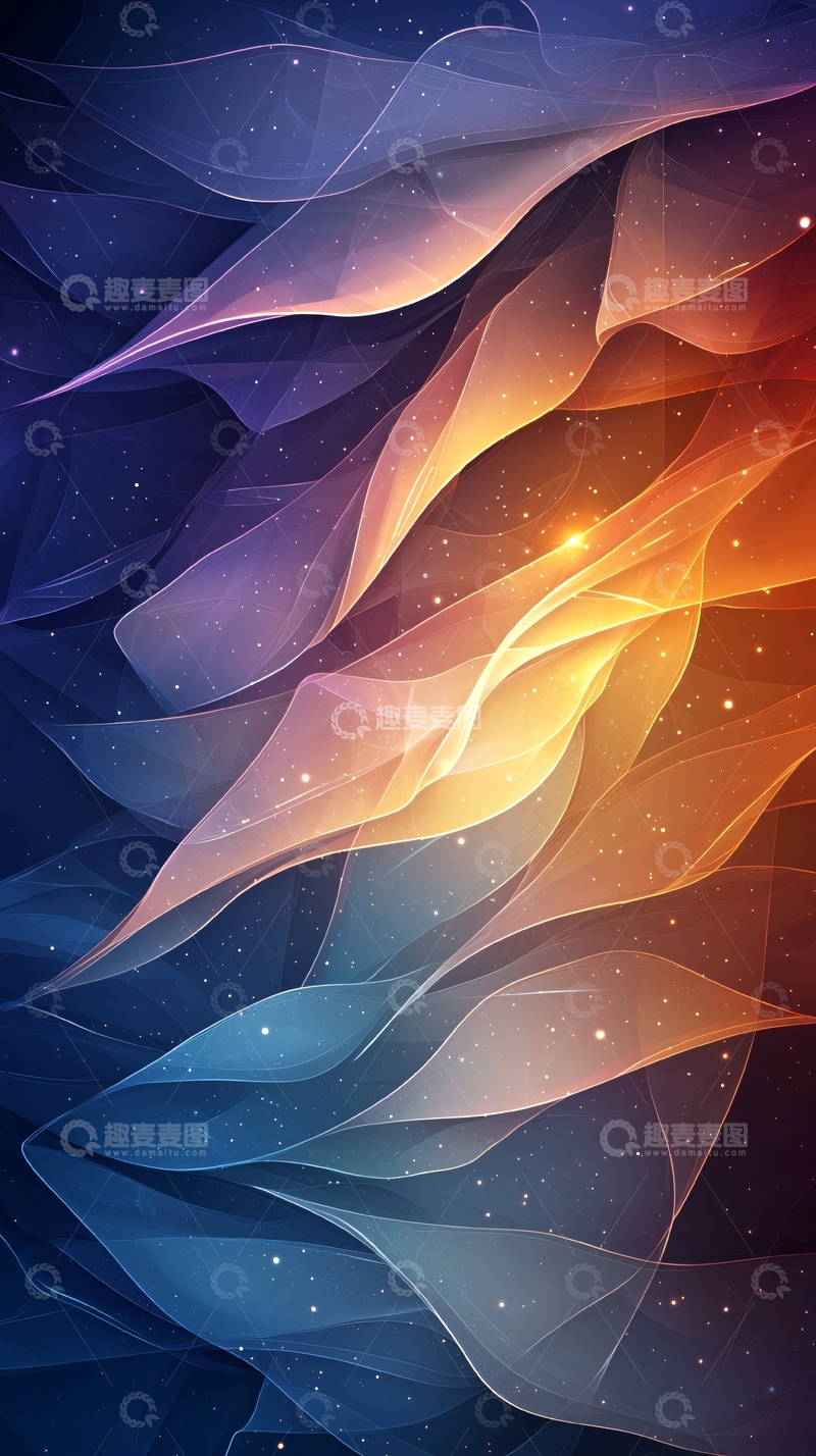 高清大图下载【趣麦麦图】渐变色彩流动线条