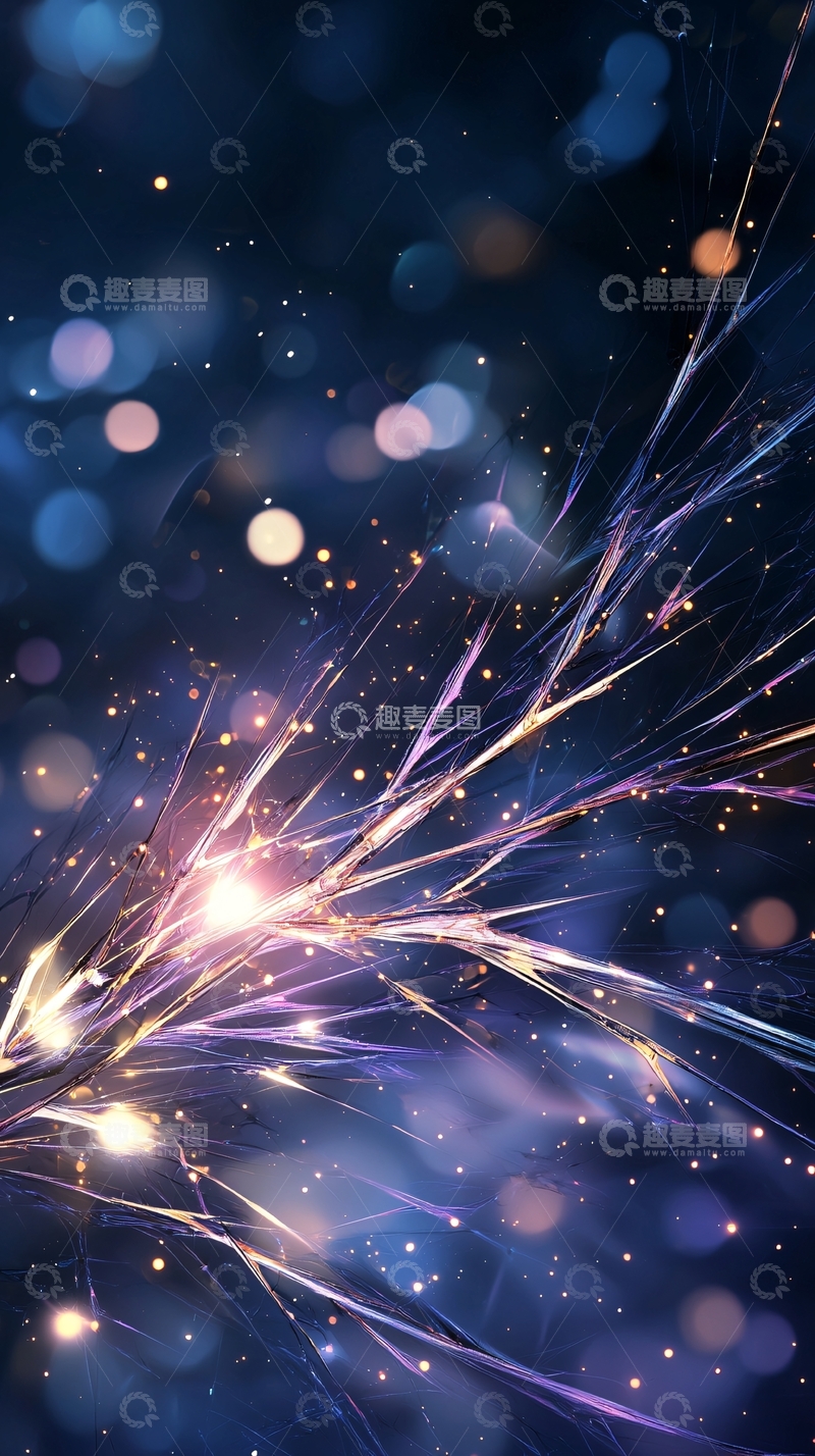 高清大图下载【趣麦麦图】星光闪烁的抽象枝条