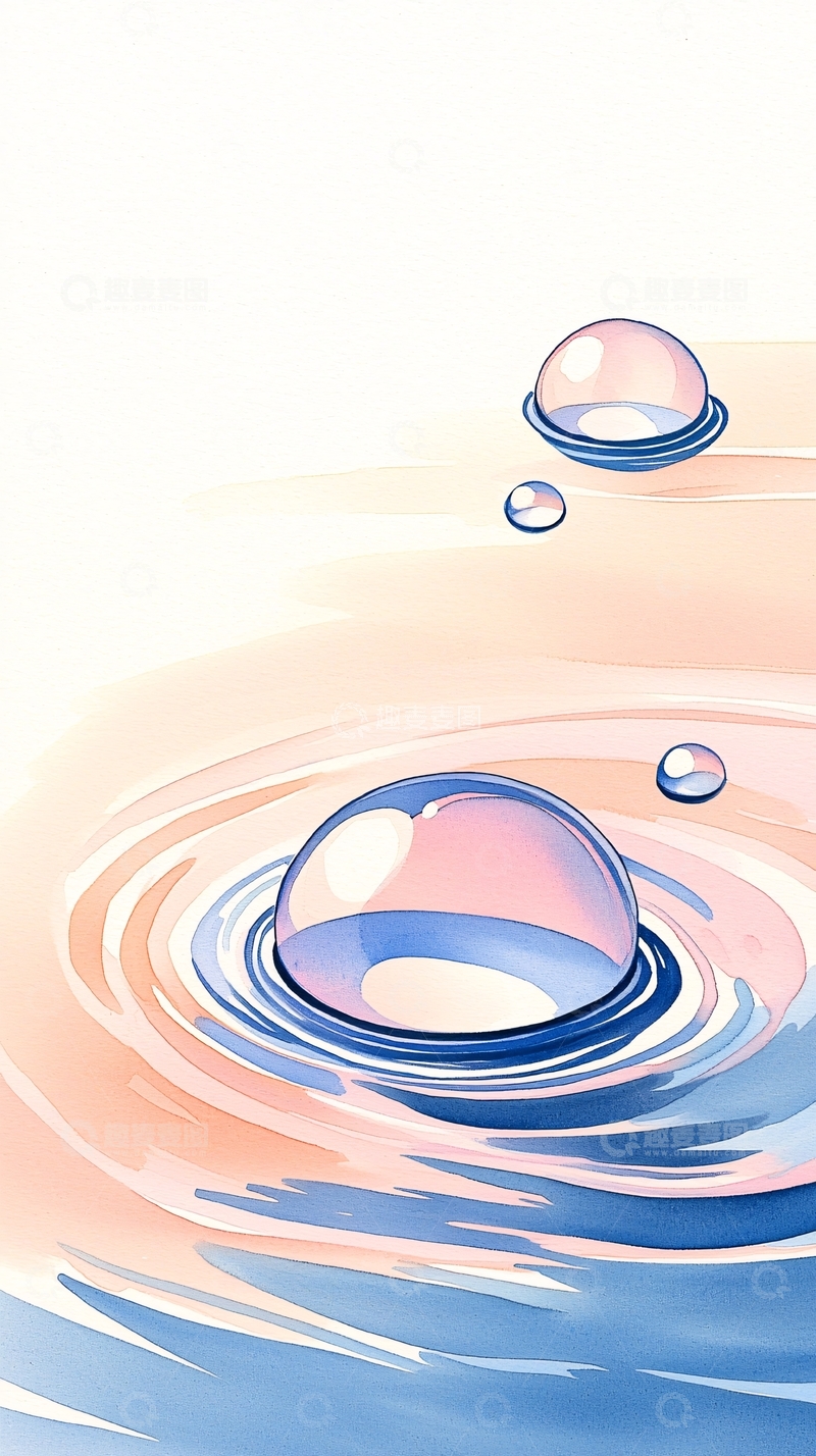 高清大图下载【趣麦麦图】水面上的气泡