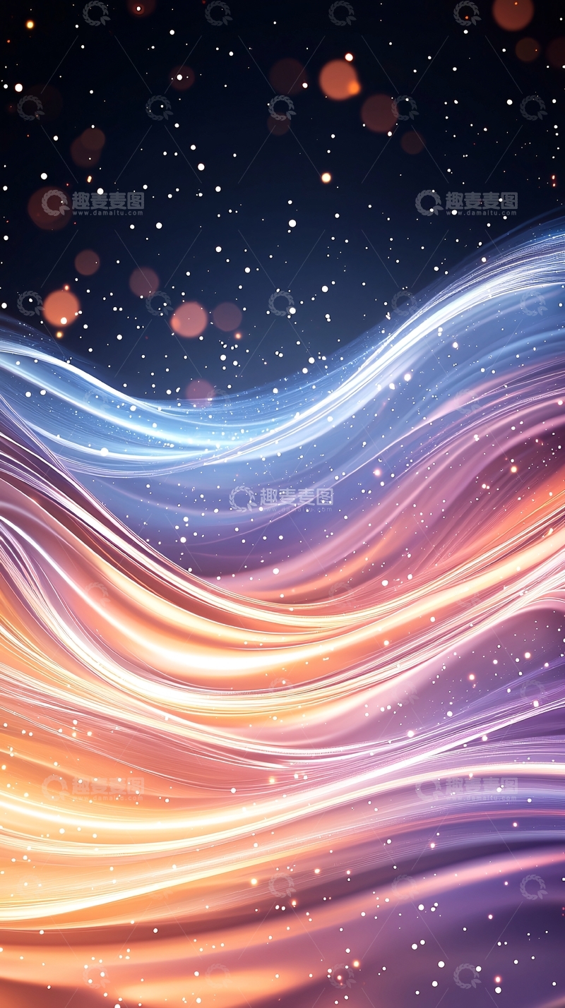 高清大图下载【趣麦麦图】光线波浪星空背景