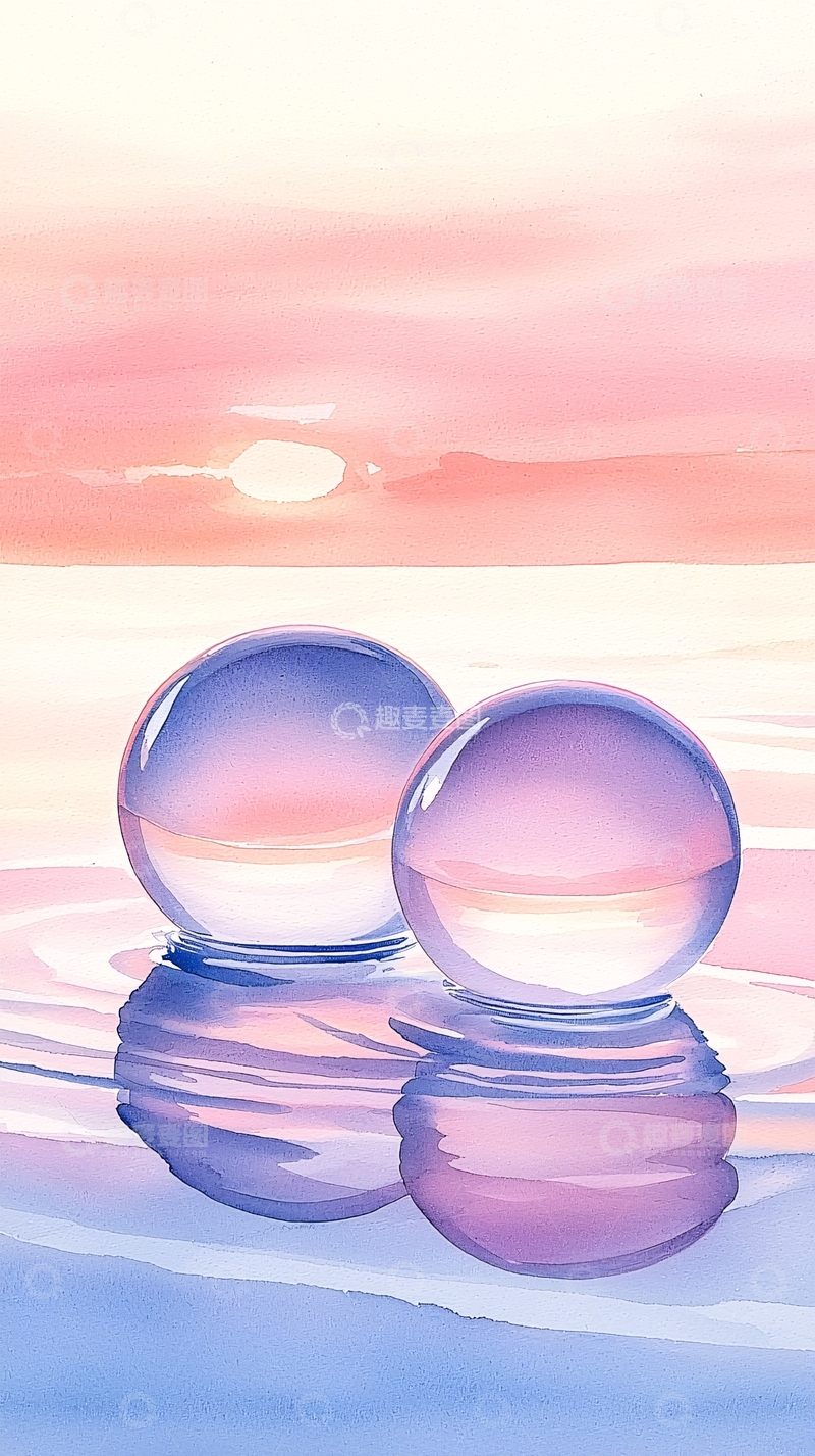高清大图下载【趣麦麦图】水面上的水晶球