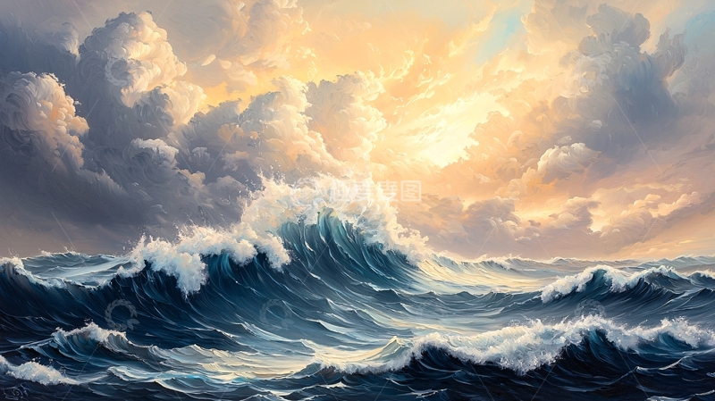 高清大图下载【趣麦麦图】波涛汹涌的海洋