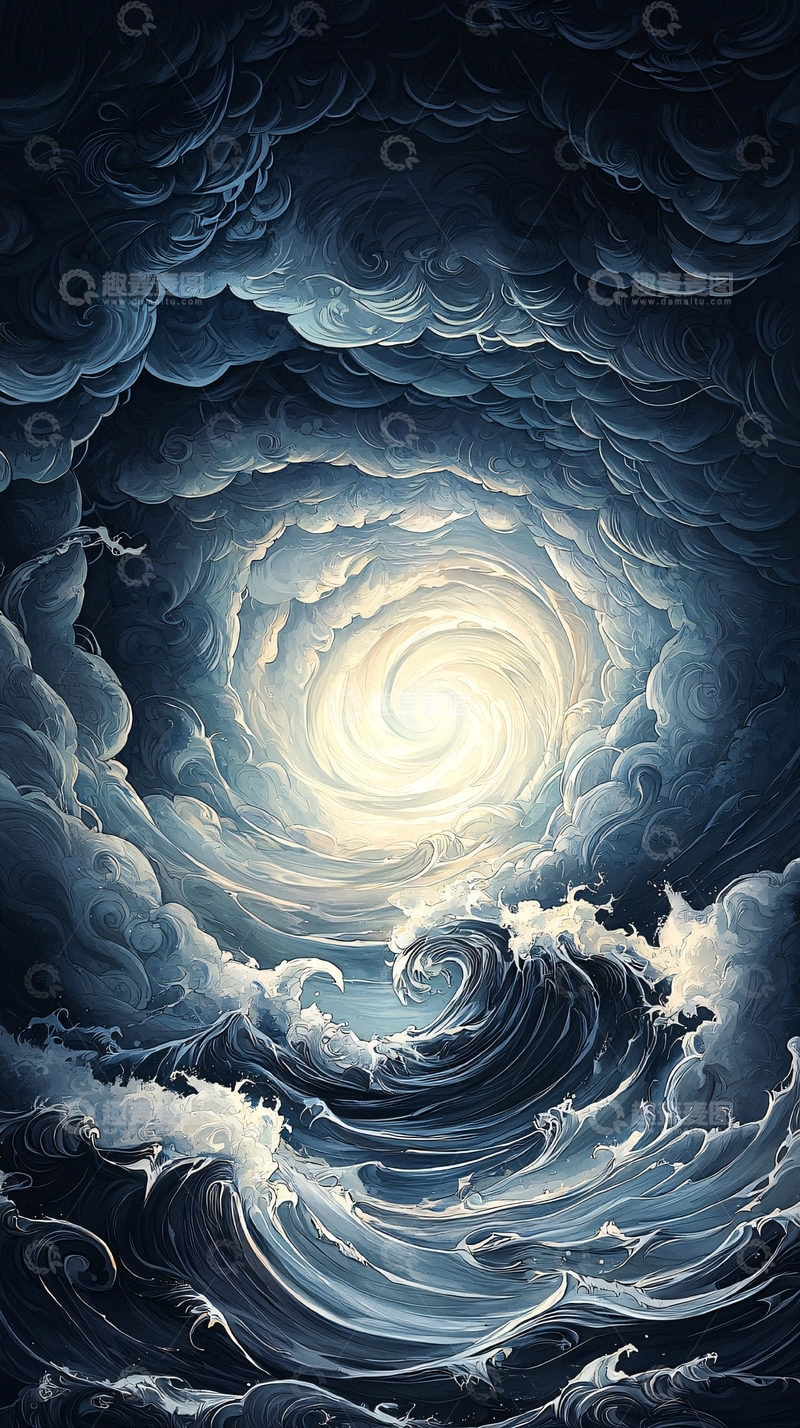 高清大图下载【趣麦麦图】漩涡云海浪涛