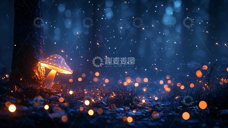 高清大图下载【趣麦麦图】梦幻森林夜景