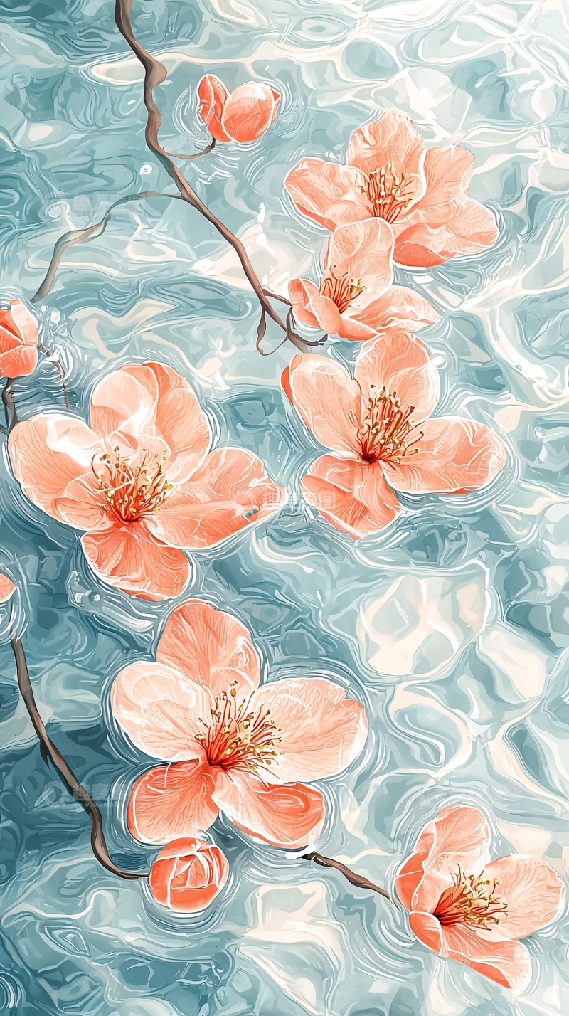 高清大图下载【趣麦麦图】水中花瓣高清图片