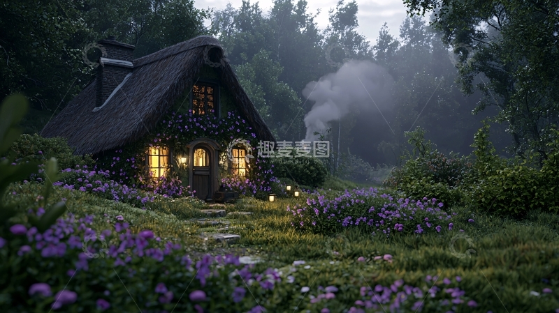 高清大图下载【趣麦麦图】森林中的小屋