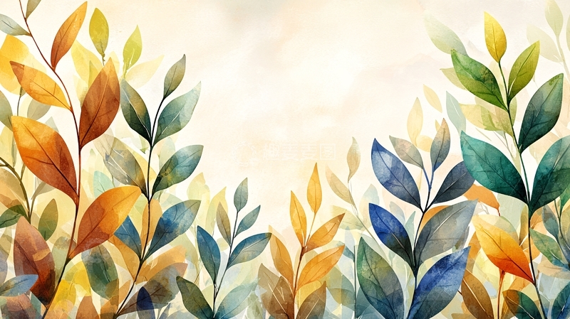 高清大图下载【趣麦麦图】彩色树叶背景