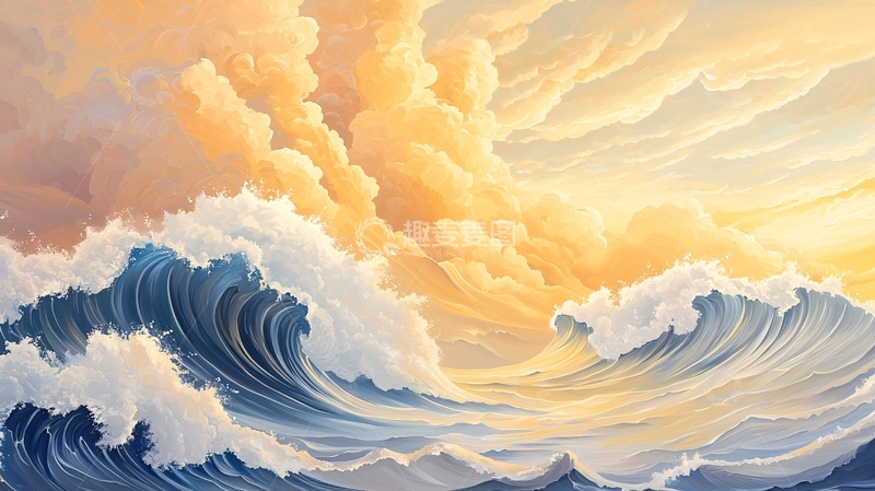 高清大图下载【趣麦麦图】波涛汹涌的海洋