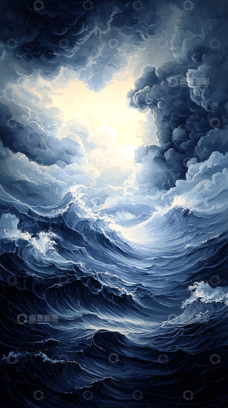 高清大图下载【趣麦麦图】汹涌的海洋高清图片