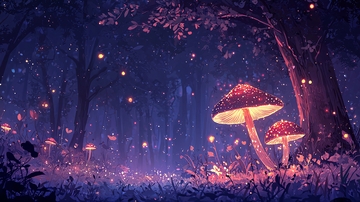 紫色森林梦幻蘑菇