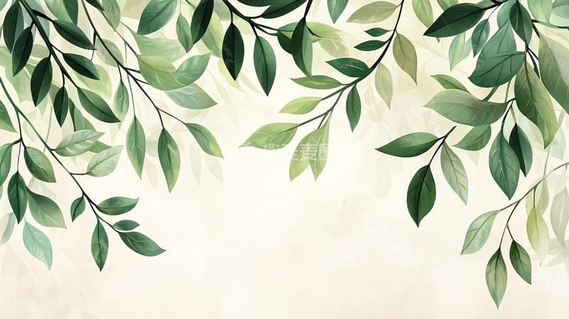 高清大图下载【趣麦麦图】清新绿色树叶背景图