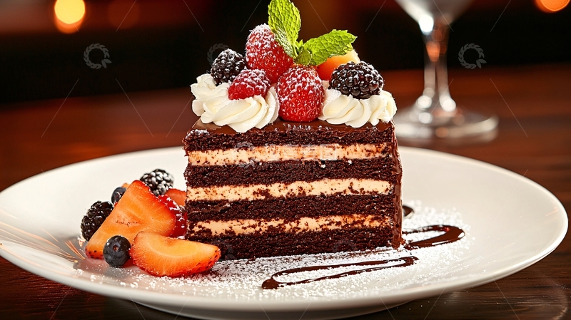 高清大图下载【趣麦麦图】精致的巧克力蛋糕