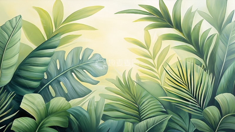 高清大图下载【趣麦麦图】热带雨林植物背景