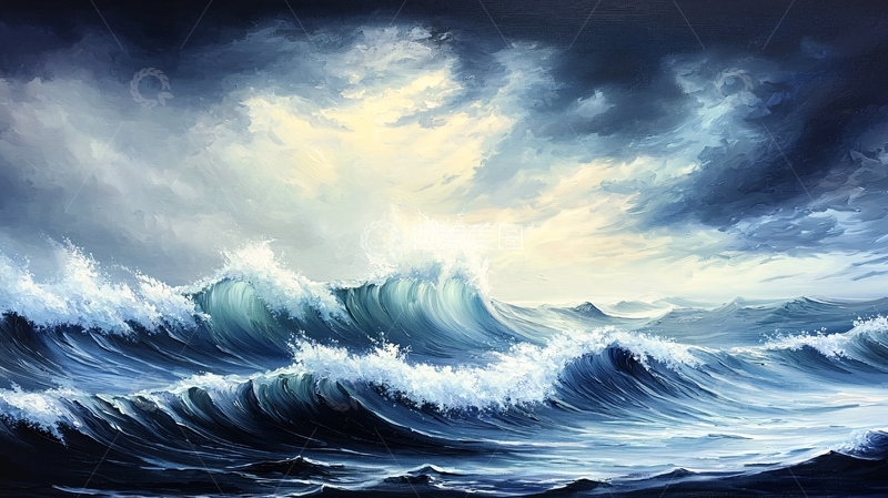 高清大图下载【趣麦麦图】波涛汹涌的海面