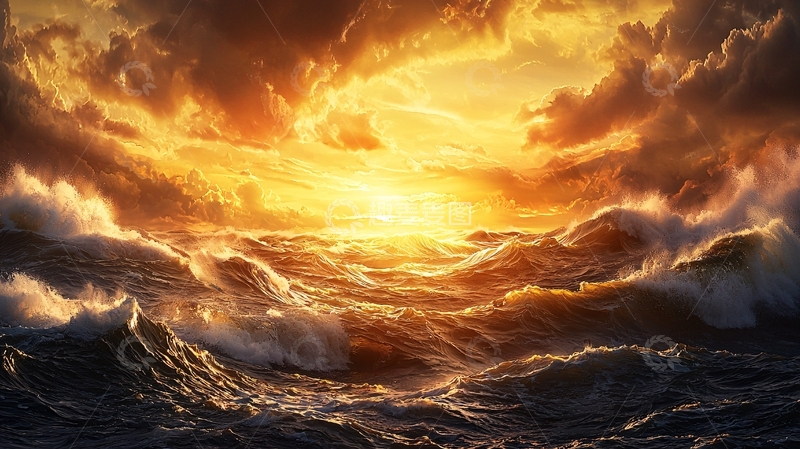 高清大图下载【趣麦麦图】波涛汹涌的金色海洋