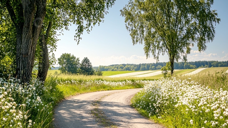 高清大图下载【趣麦麦图】乡村小路阳光明媚