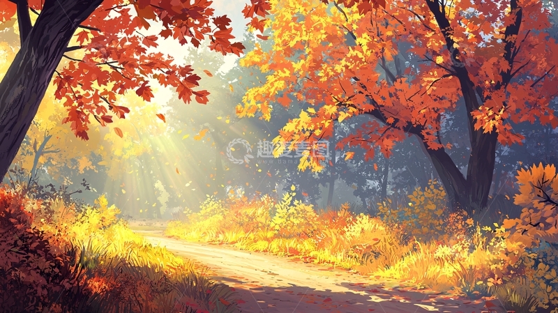 高清大图下载【趣麦麦图】秋日森林高清图片